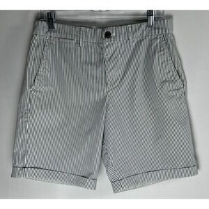 Gap‎ Railroad Stripe Cuffed Shorts 29-Fits 31 Gray White Preppy Coastal Nautical